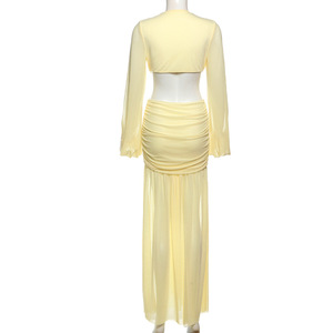 Elegant Women's Chiffon Maxi <strong>Dress</strong> New Casual Summer Pleated Sexy <strong>Open</strong> <strong>Breast</strong> <strong>Dress</strong> Sexy Bodycon Long <strong>Dress</strong> - Product Image 5