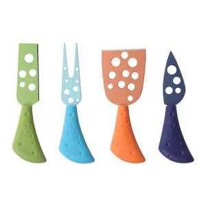 Hot Sale Colorful Stainless Steel Cheese Knife Butter Tools Fork Knife Slicer With PP Handle