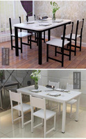 Table à manger pliante en bois pour la maison et ensemble de 4 chaises pour 4 personnes, design moderne pour les petits appartements