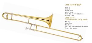 Trombone en laiton laqué or en clé de Sib Flat Performance professionnelle de haute qualité JYTB - Product Image 6