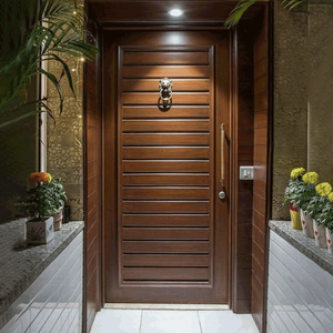 Porte d'entrée moderne en alliage d'aluminium avec façade en verre, à rupture de pont thermique, résistante aux intempéries, écoénergétique, finition Qualicoat pour villa - Product Image 2