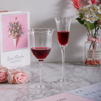 Élégant Verre à Vin de Luxe Soufflé Bouche à Long Pied pour Mariage en Cristal Pur