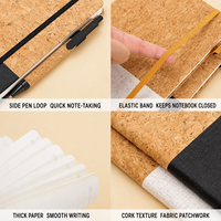 Cuaderno Ecológico A5 con Logotipo Personalizado, Cuaderno de Corcho Cosido a Mano, Cuaderno de Madera Reciclada para Regalos Únicos