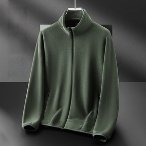 Chaqueta <span class=keywords><strong>polar</strong></span> táctica para hombre con cremallera completa, cuello alto, térmica, capa intermedia, ropa deportiva para exteriores, abrigo antipilling, ropa de trabajo OEM ODM - Product Image 1