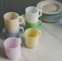 Tasse à café en verre empilable en pierre de jade vintage avec logo personnalisé