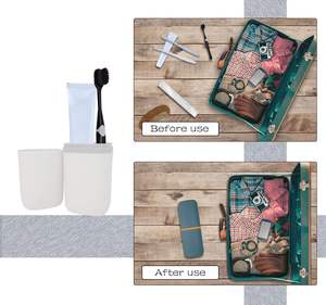 Ensemble de voyage portable en gros : étui pour tasse, porte-brosse et rangement pour dentifrice avec couvercle - Product Image 4