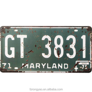 Plaque d'immatriculation américaine <span class=keywords><strong>en</strong></span> aluminium personnalisée avec logo <span class=keywords><strong>en</strong></span> relief, plaque de voiture décorative souvenir USA Europe - Product Image 2