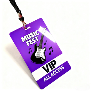 Custom Logo Cheap Customized Design Punch Hole Smart Rfid Chip Event Badges Vip Pass Id Card With Lanyard