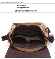 Sac bandoulière en toile tendance pour homme, sacoche décontractée pour ordinateur portable, sac messager rétro, sac à bandoulière croisé pour homme