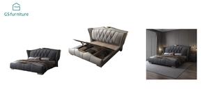 Роскошный комплект с кроватью размера «king-Size», мебель для спальни, фабричные деревянные кровати для хранения, мягкая Современная двуспальная кровать размера «Queen-Size» - Product Image 6