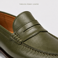Mocassins Penny en cuir de veau pleine fleur avec logo personnalisé, semelle en caoutchouc, fabriqués en Italie
