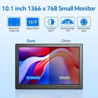 Moniteur de sécurité Eyoyo 10,1 pouces brillant 16:9, résolution 1366x768, prenant en charge les entrées /VGA/AV/BNC/USB, haut-parleurs intégrés