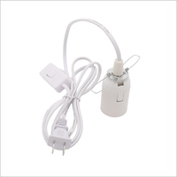 US AU UK EU à E27 Cordon d'alimentation LED Tête de lampe suspendue avec interrupteur 1.8m douille d'ampoule PC Matériau Base à vis Support de lampe