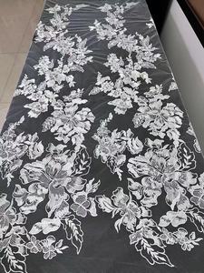 Nouvelle arrivée, dentelle brodée de fleurs à paillettes, de haute qualité, à grands espaces entre les fleurs, pour robe de mariée - Product Image 6