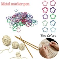 Lot de marqueurs de mailles en plastique colorés en forme de cœur et d'étoile, clips de crochet verrouillables pour pulls, châles et écharpes DIY