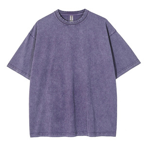 Camisetas de algodón 100% estilo hip hop, lavadas al ácido, vintage, de corte holgado, para unisex. - Product Image 2