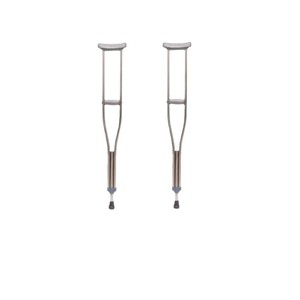 Béquilles sous-bras en acier inoxydable, hauteur réglable, durables, antidérapantes, pour la rééducation en extérieur - Product Image 1