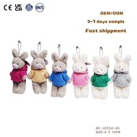 OEM ODM mini porte-clés en peluche quantité minimale de commande bas personnalisé peluches ours personnalisé lapin porte-clés ours en peluche pour pendentif de mascotte douce