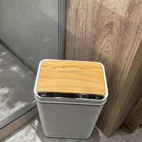 Poubelle rectangulaire en acier inoxydable avec capteur, 30 L (8 gallons), avec couvercle, pour la maison, la cuisine, le bureau – Meilleure vente en Europe