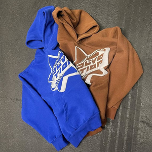 400g Heavyweight 100% algodón French Terry Hoodies para hombres de gran tamaño <span class=keywords><strong>moda</strong></span> 3D Puff Print Logo Custom Mens Hoodie - Product Image 3