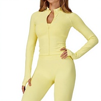 Veste de sport pour femme à séchage rapide, légère, coupe ajustée, zippée, pour le yoga, la course à pied et la remise en forme