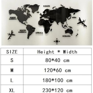 Manufacture Wholesale Custom Modern Wall Mounted Acrylic 3D for Easy Assembly World <b>Map</b> DIY Decal for Decor - Product Image 6
