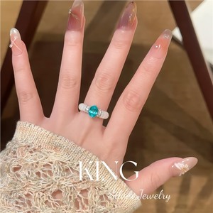 King Silver Jewelry S925 Sterling Silver <b>Ring</b> With Paraiba Stone White Mother Of Pearl Retro Fashion Women's Fine <b>Ring</b> - Product Image 5