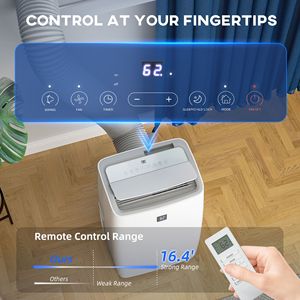 14000 BTU Portable Air Conditioner with Cool Dehumidifier Fan 24H <b>Timer</b> EU & US Plug for Cars & Rooms Includes Window Kit - Product Image 1