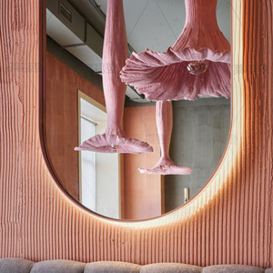 Plafonnier de style français, forme ovale, design floral en tissu, lampe LED à économie d'énergie pour restaurant, hôtel, maison d'hôtes, salle de banquet - Product Image 3
