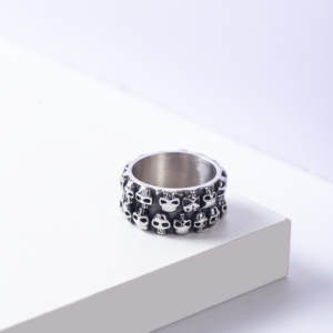 Anello di filatore vichingo da uomo squisito e alla moda retrò Hipster inciso in acciaio inossidabile - Product Image 4