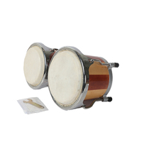 Wholesale OEM ODM Wooden Bongo Drum Set, Natural Sheepskin Surface Hand Percussion for Early Education Toy Gift