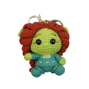 Poupée mascotte princesse au crochet aux cheveux rouges pour les étudiants, cadeau de rentrée scolaire, accessoire de bureau mignon, porte-clés de voiture esthétique fait main - Product Image 5