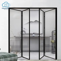 Porte pliante multi-panneaux en aluminium dépoli, cloison de séparation moderne en verre pour intérieur/extérieur, restaurants, clubs, gîtes