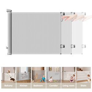 Puerta de Seguridad Retráctil para Bebés y Mascotas, Barrera Extra Ancha para Perros y Gatos, Puerta de Seguridad Ajustable OEM para el Hogar - Product Image 4
