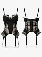 Nouvelle lingerie Teddy Babydoll 2026 en dentelle brodée, Spandex/Polyester respirant et écologique, avec bretelles ajustables pour femme