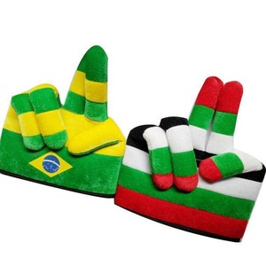 Custom logo Gift Belgium Germany Supporters <strong>Finger</strong> Hat Soccer Fans Products Velvet Football Fan Hats Sports Team Club Cheering - Product Image 2