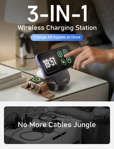 Support de charge magnétique sans fil 3-en-1 LISEN avec adaptateur 45W et station de charge rapide 25W pour <span class=keywords><strong>iPhone</strong></span> 17 16 15 14 <span class=keywords><strong>13</strong></span> et Apple Watch - Product Image 6