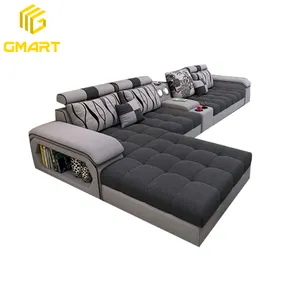 Gmart优质客厅装饰豆包沙发床垫橙色厚手形4座双层超细纤维床暨沙发