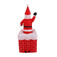 Décoration de Noël Gonflable Classique Animée 5,5 pieds pour Modèle de Cheminée avec Éclairage Écologique et Étanche