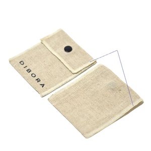 Bolsa de Joyería con Botón y Logotipo Impreso Personalizado, de Lona de Algodón Natural Ecológica - Product Image 3