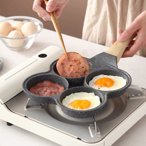 Offre Spéciale Mini poêle à omelette à quatre grilles Poêle à frire antiadhésive à fond plat pour les œufs de petit-déjeuner et les hamburgers - Product Image 5