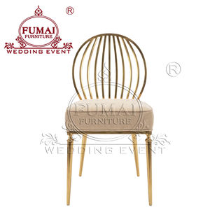 Chaise de salle à manger moderne en acier inoxydable doré pour cérémonie de mariage et réception - Product Image 4