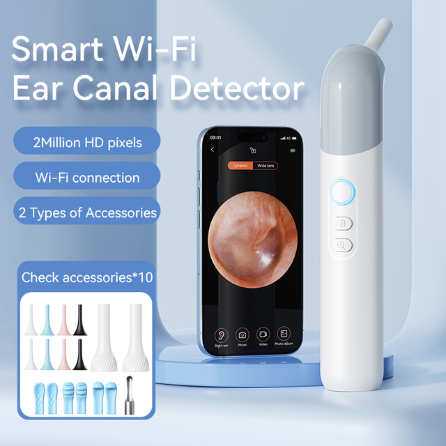 Easy Operation Smart Wifi Visual Camera for Ear With 1080 HD Lens Camera for Whole Family Usage