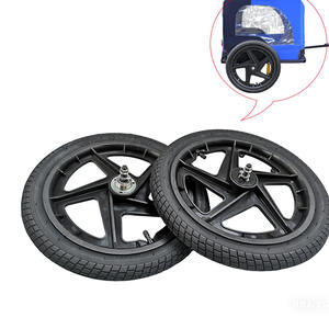 Rueda de Aire de 16 Pulgadas para <span class=keywords><strong>Remolque</strong></span> de Bicicleta Plegable para Mascotas, <span class=keywords><strong>Remolque</strong></span> para <span class=keywords><strong>Perros</strong></span>, <span class=keywords><strong>Remolque</strong></span> para Bicicleta de Niños, Cochecito, Rueda Trasera de Repuesto de 16 Pulgadas, Negra - Product Image 2