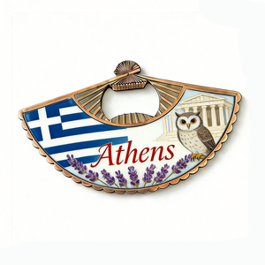 แม่เหล็กติดตู้เย็นโลหะแฟชั่นเคลือบเงาพิมพ์ลาย UV ตามสั่ง ลายกรีซเอเธนส์ - Product Image 4