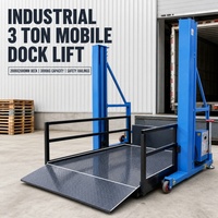 Plateforme de chargement mobile hydraulique industrielle 2000x2000mm 3 tonnes avec rails de sécurité