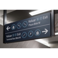 Boîte à lumière LED encastrée au plafond, cadre en aluminium, personnalisable, puissance (150W), signalisation directionnelle pour ailes de gare à grande vitesse
