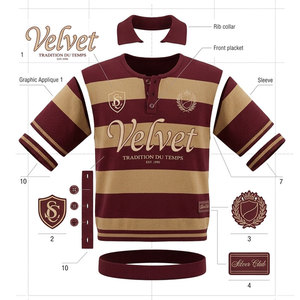 Pull en maille de coton mélangé de haute qualité pour homme, uni, à manches courtes, décontracté, respirant, texture douce, avec logo frontal - Product Image 2