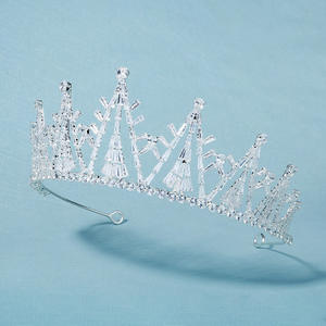 Nueva Corona Nupcial Transfronteriza para Fiesta de Gala, Tocado de Lujo de Alta Gama con Elementos de Estrella, Corona de Reina Plateada Galvanizada - Product Image 4