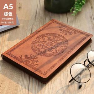 Cuaderno de tapa dura estilo Retro A5 personalizado al por mayor regalo de promoción de negocios elegante planificador de cubierta de cuero con caja de regalo - Product Image 2